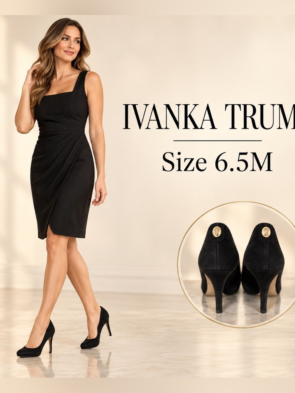 Ivanka Trump Black Suede Platform Pumps Size 6.5M Stiletto Heels Classic elegant
